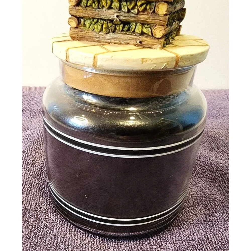 VINEYARD Yankee Candle Black Band ORIGINAL 14.5oz WHITE LABEL & Flower‎ Topper